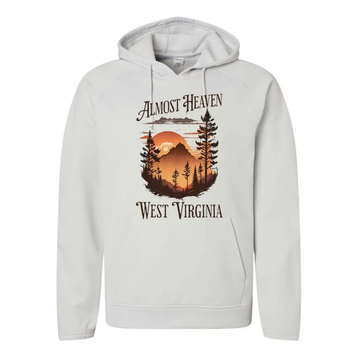 Almost Heaven West Virginia Performance Fleece Hoodie