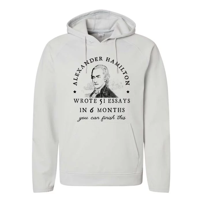 Alexander Hamiton Wrote 51 Essays Iin 6 Months Vintage Performance Fleece Hoodie