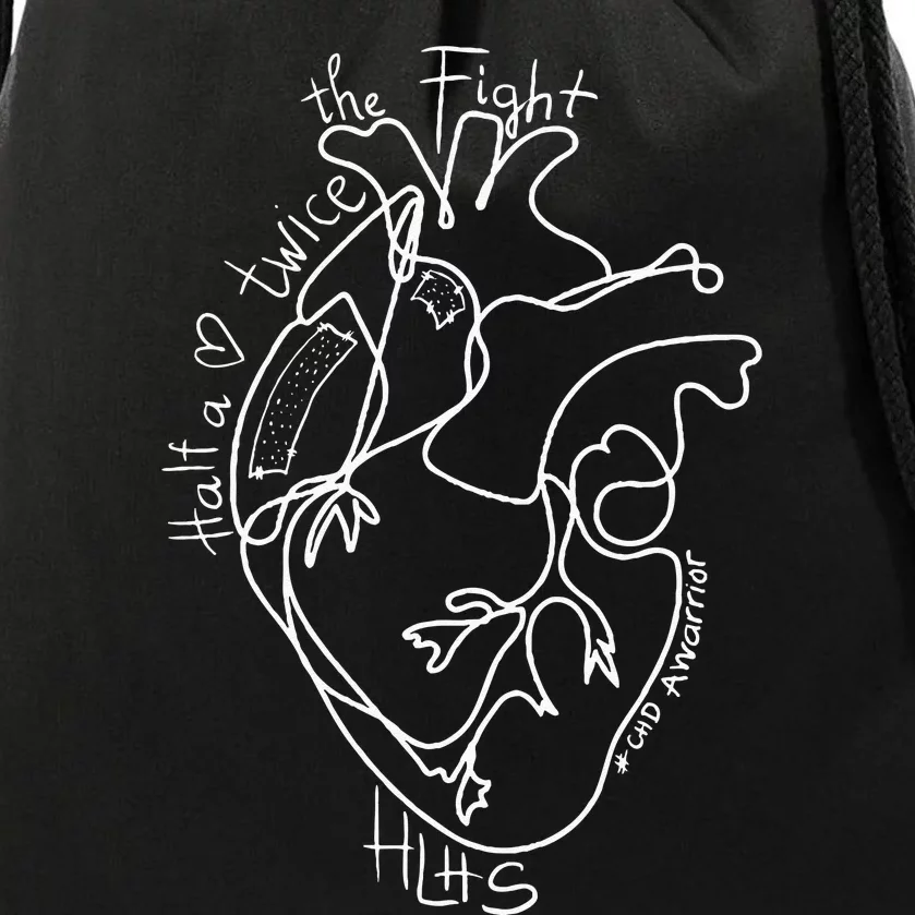 A Heart Warrior CHD Awareness Congenital Disease HLHS Drawstring Bag