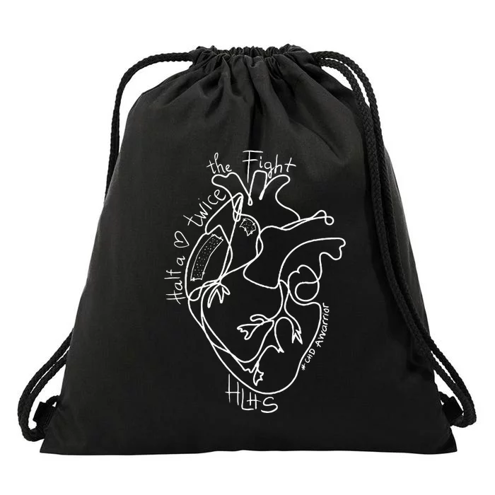 A Heart Warrior CHD Awareness Congenital Disease HLHS Drawstring Bag