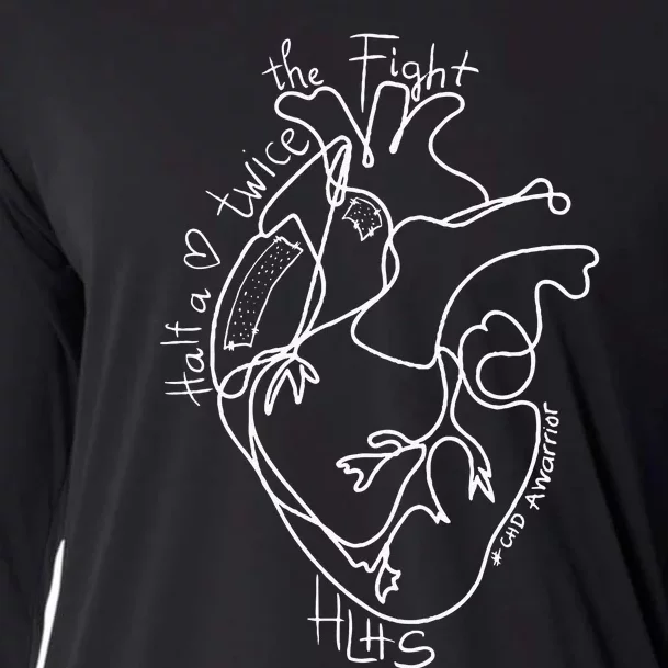 A Heart Warrior CHD Awareness Congenital Disease HLHS Cooling Performance Long Sleeve Crew