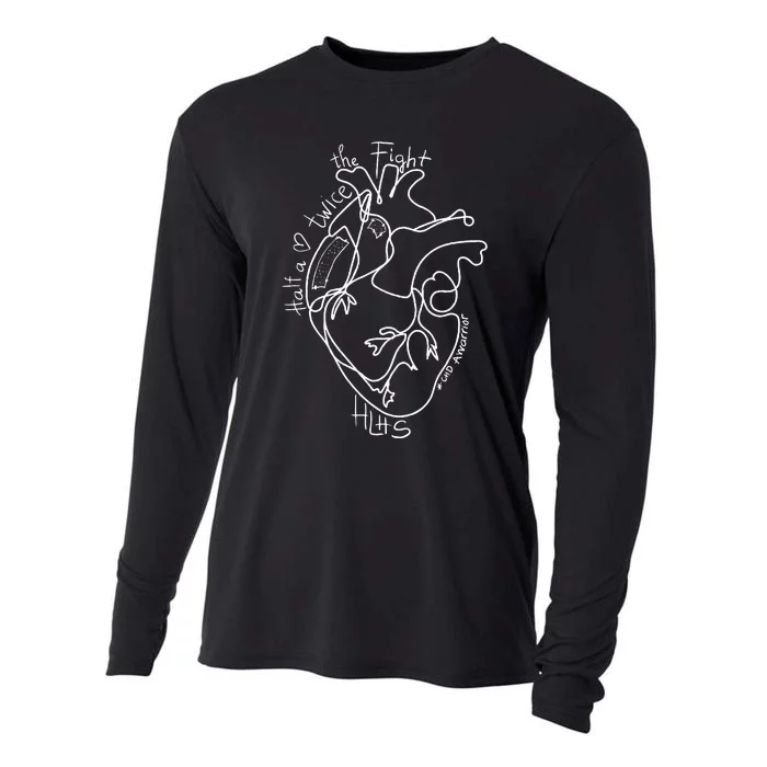 A Heart Warrior CHD Awareness Congenital Disease HLHS Cooling Performance Long Sleeve Crew