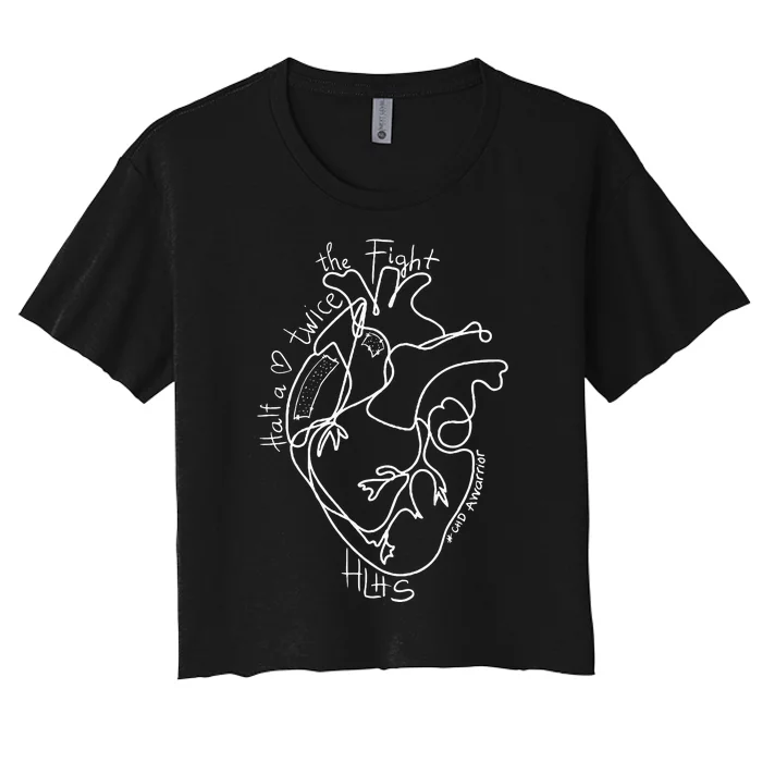 A Heart Warrior CHD Awareness Congenital Disease HLHS Women's Crop Top Tee