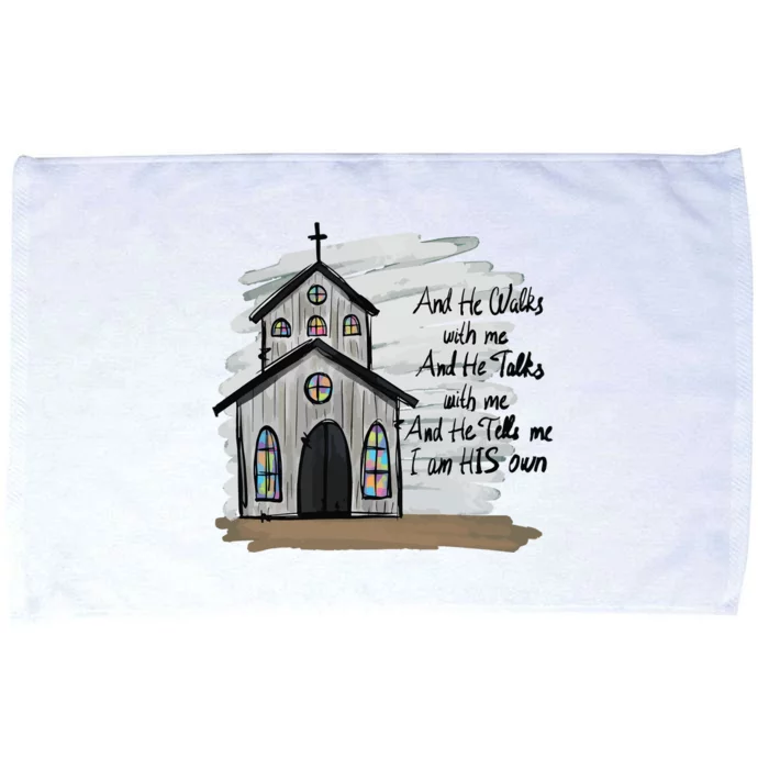 And He Walks With Me And He Talks Me Christian Microfiber Hand Towel