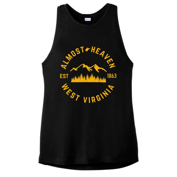 Almost Heaven West Virginia Mountains Forest Wv Home Pride Ladies Tri-Blend Wicking Tank