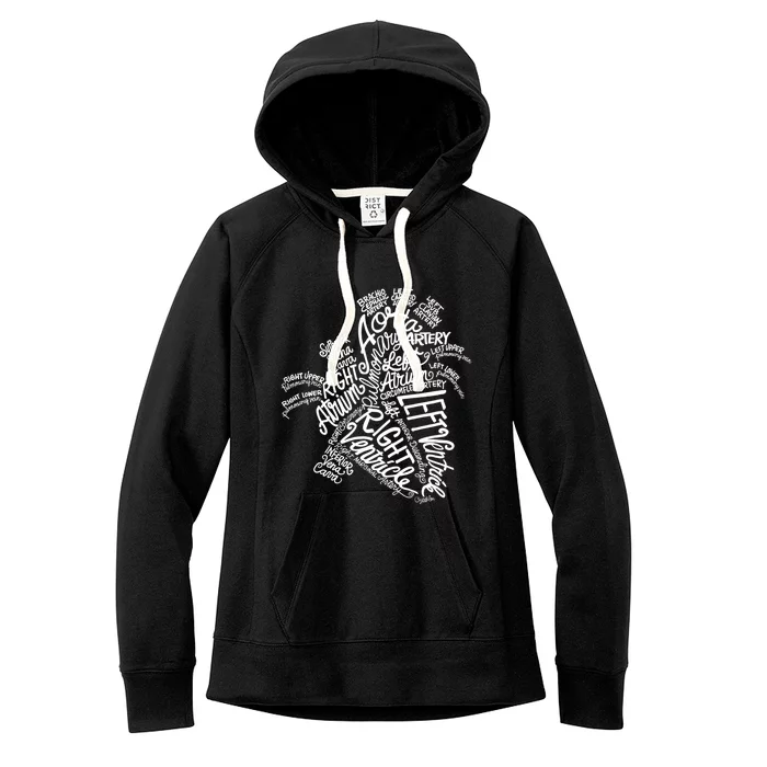 Anatomical Heart Word Art Medical Cool Gift Women's Fleece Hoodie