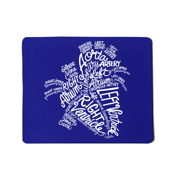 Anatomical Heart Word Art Medical Cool Gift Mousepad