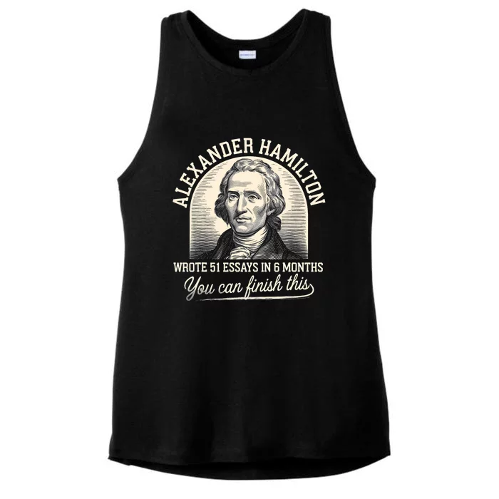 Alexander Hamilton Wrote 51 Essays In 6 Months Vintage Ladies Tri-Blend Wicking Tank