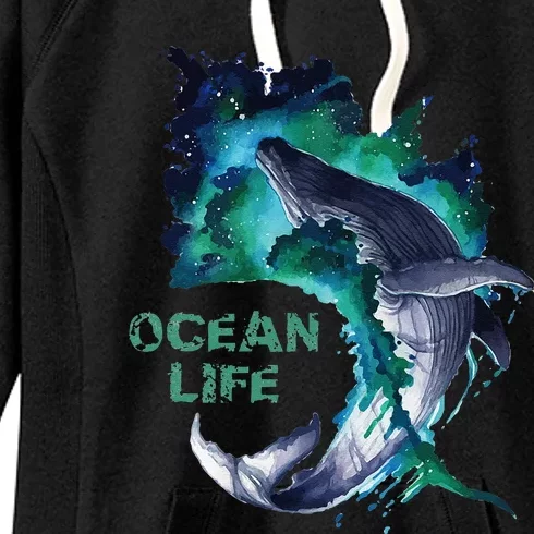 Awesome Humpback Whale Ocean Life Summer Dive Top Women's Fleece Hoodie