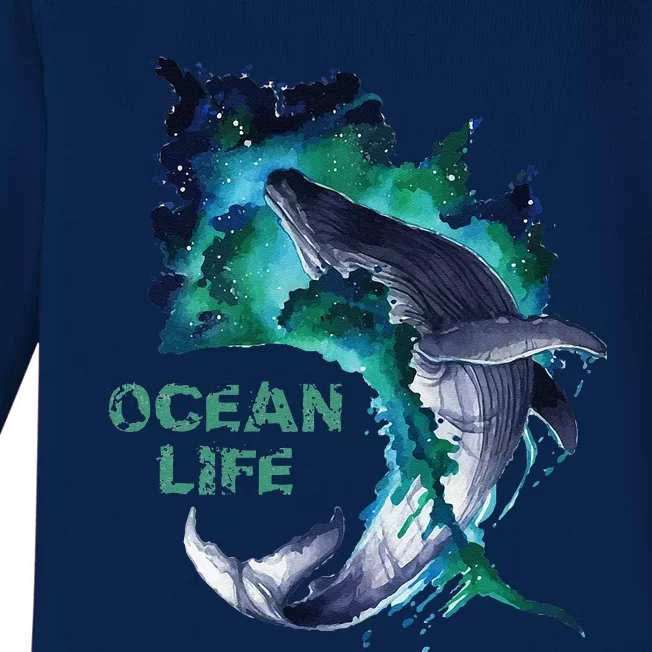 Awesome Humpback Whale Ocean Life Summer Dive Top Baby Long Sleeve Bodysuit