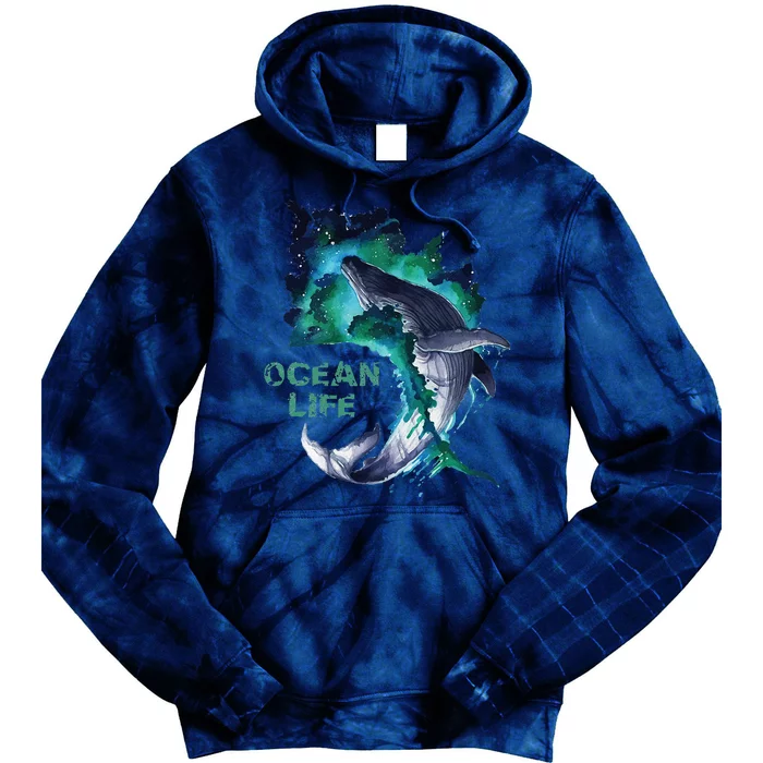 Awesome Humpback Whale Ocean Life Summer Dive Top Tie Dye Hoodie