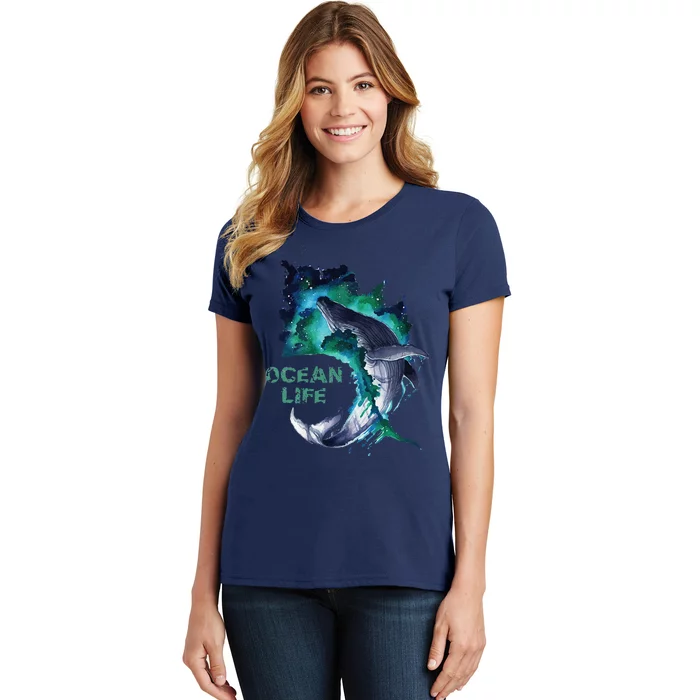 Awesome Humpback Whale Ocean Life Summer Dive Top Women's T-Shirt