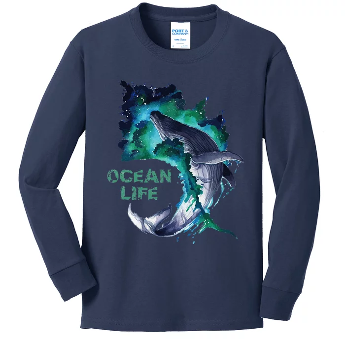 Awesome Humpback Whale Ocean Life Summer Dive Top Kids Long Sleeve Shirt