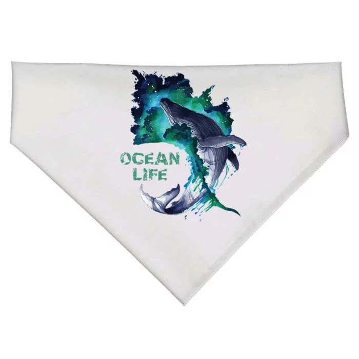 Awesome Humpback Whale Ocean Life Summer Dive Top USA-Made Doggie Bandana