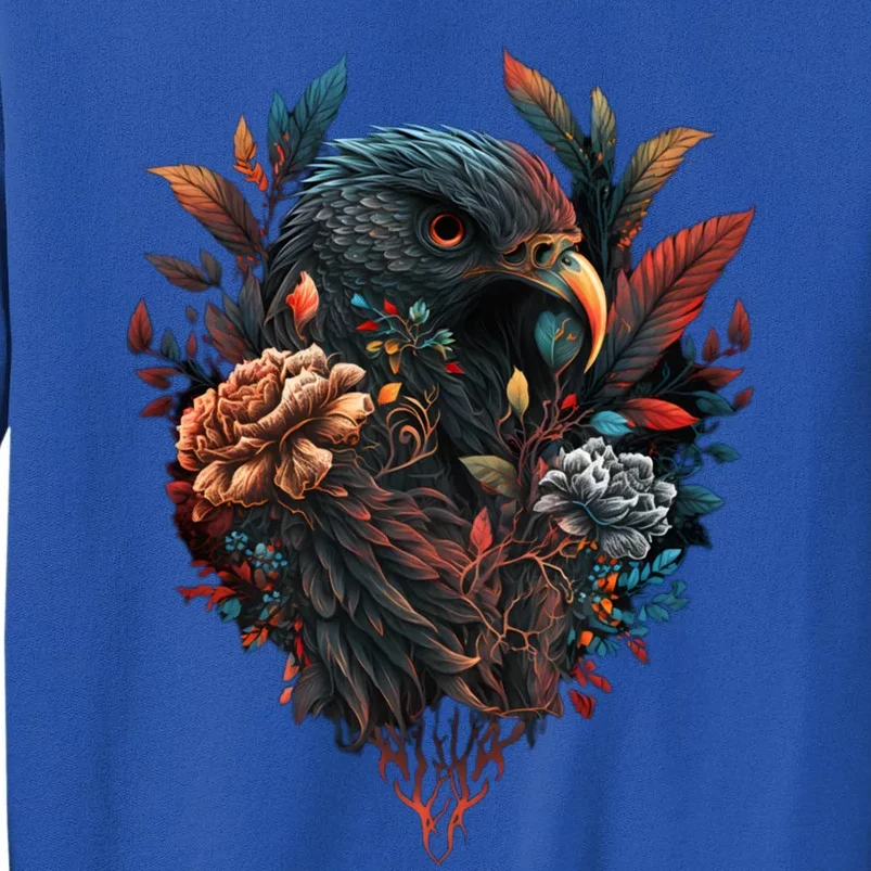 Autumn Hawk With Flowers Tattoo Love Design Gift Sweatshirt