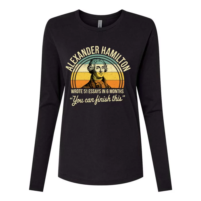 Alexander Hamilton Wrote 51 Essays In 6 Months Vintage Womens Cotton Relaxed Long Sleeve T-Shirt