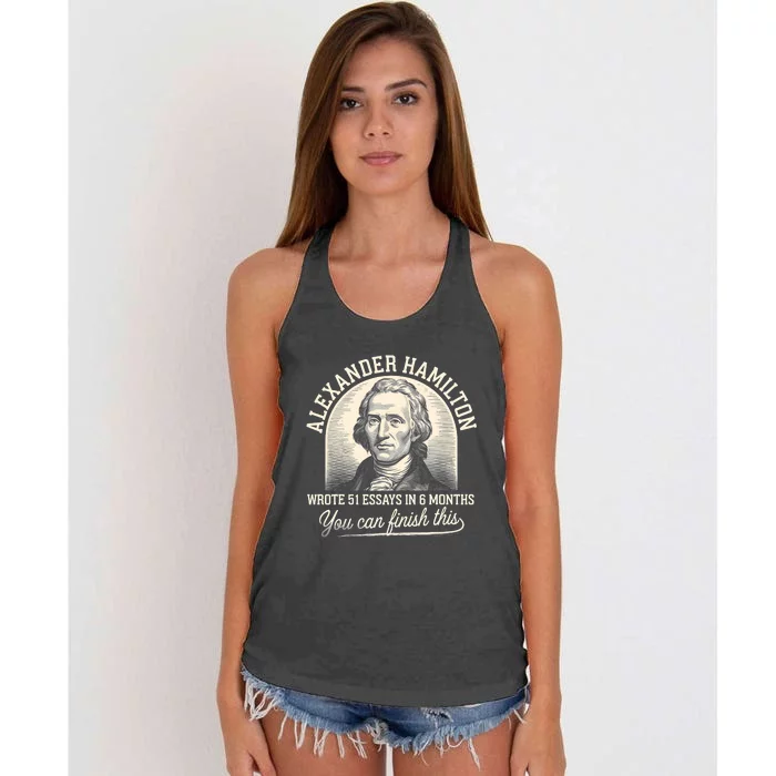 Alexander Hamilton Wrote 51 Essays In 6 Months Vintage Women's Knotted Racerback Tank