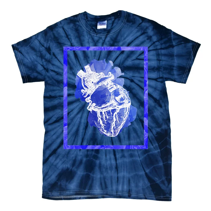 Anatomical Heart With Blue Flowers Cute Earth Day Gift Tie-Dye T-Shirt