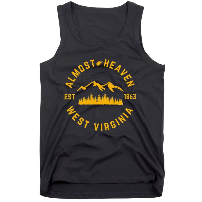 Almost Heaven West Virginia Mountains Forest WV Home Pride Tank Top