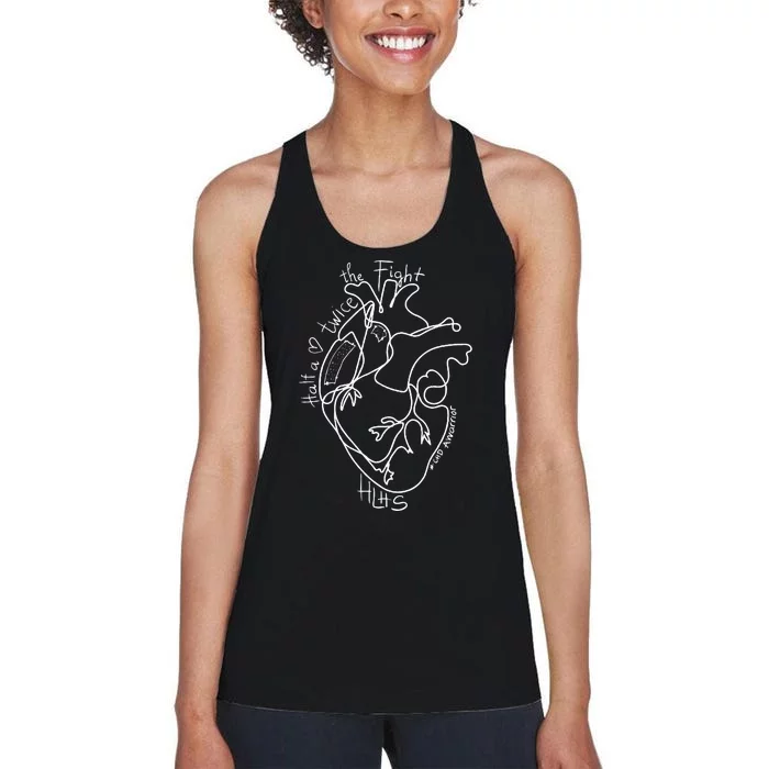 A Heart Warrior CHD Awareness Congenital Disease HLHS Women's Racerback Tank