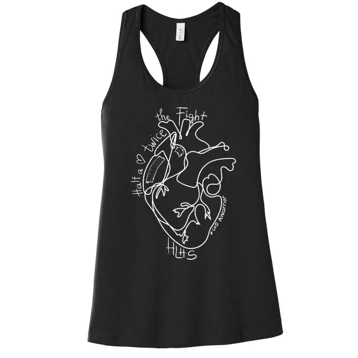 A Heart Warrior CHD Awareness Congenital Disease HLHS Women's Racerback Tank