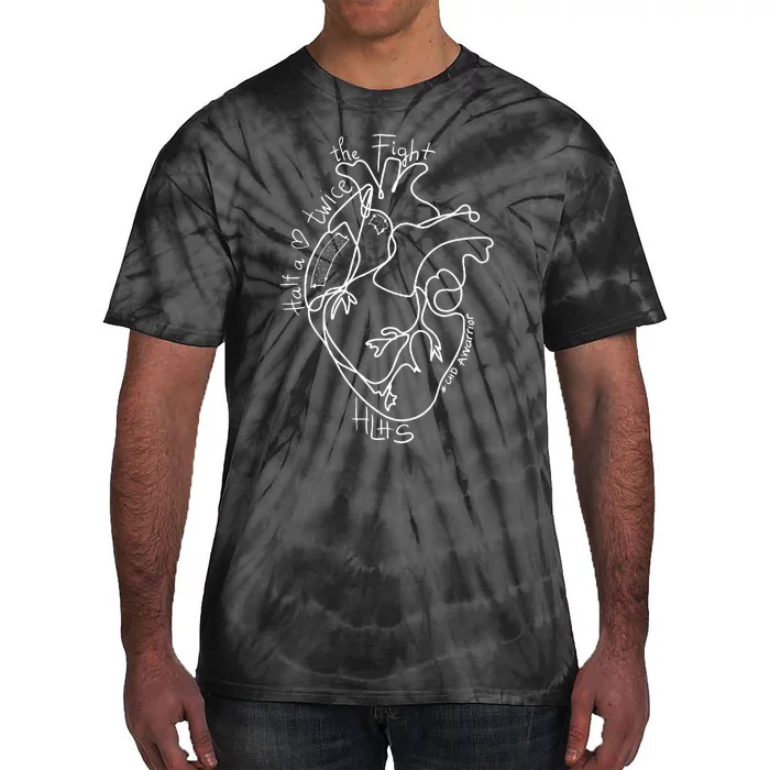 A Heart Warrior CHD Awareness Congenital Disease HLHS Tie-Dye T-Shirt