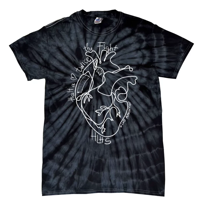 A Heart Warrior CHD Awareness Congenital Disease HLHS Tie-Dye T-Shirt