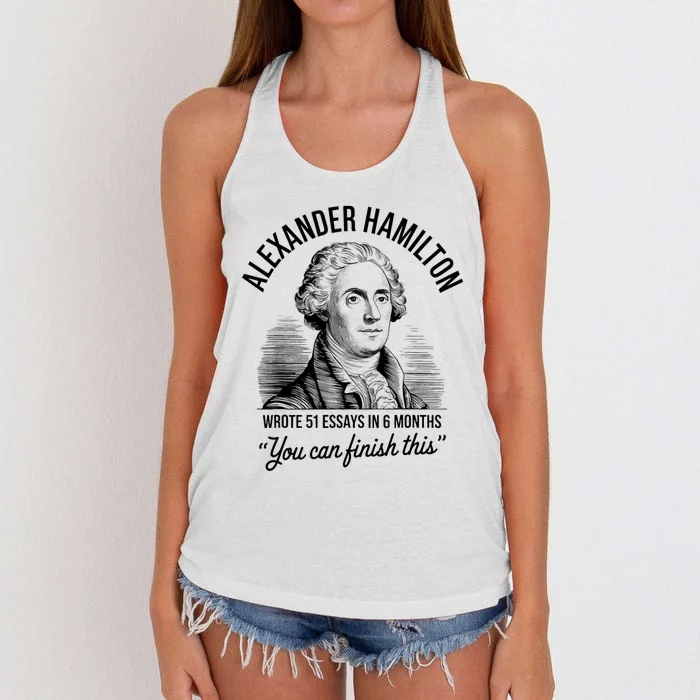 Alexander Hamilton Wrote 51 Essays In 6 Months Vintage Women's Knotted Racerback Tank