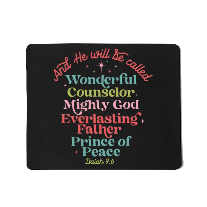 And He Will Be Called Isaiah 96 Bible Verses Jesus Xmas Mousepad