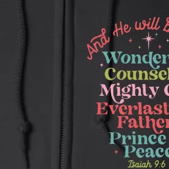 And He Will Be Called Isaiah 96 Bible Verses Jesus Xmas Full Zip Hoodie