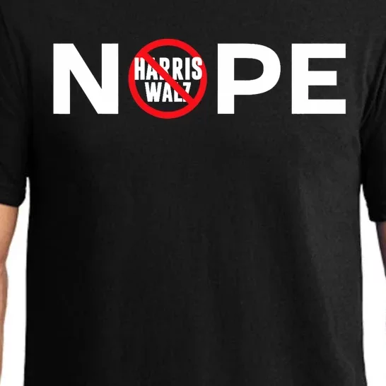 Anti Harris Walz Nope No Harris Walz Sign Waltz Pajama Set