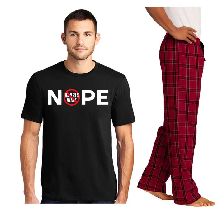 Anti Harris Walz Nope No Harris Walz Sign Waltz Pajama Set