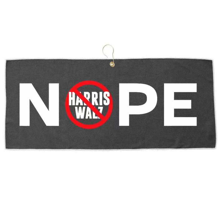 Anti Harris Walz Nope No Harris Walz Sign Waltz Large Microfiber Waffle Golf Towel