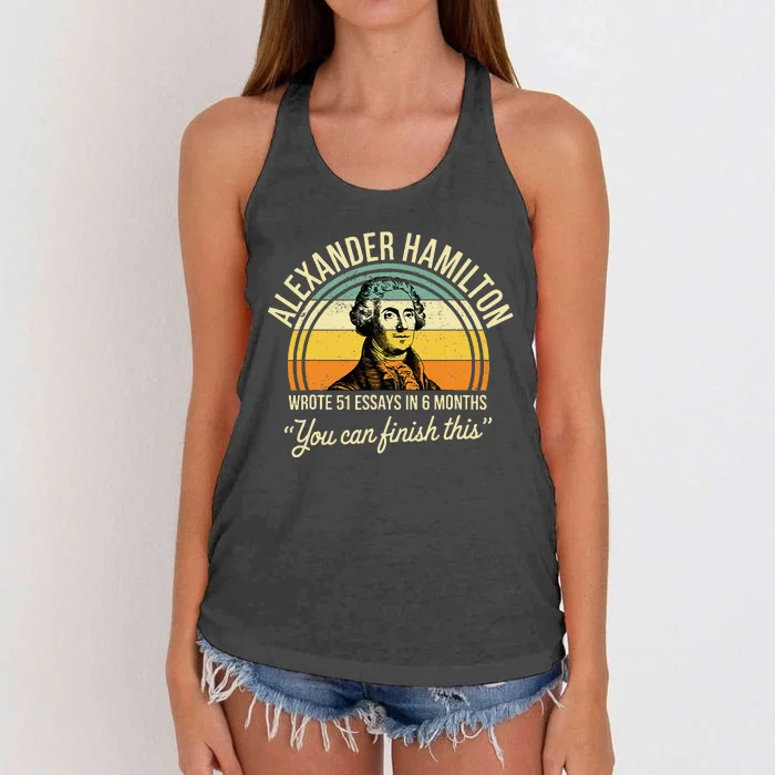 Alexander Hamilton Wrote 51 Essays In 6 Months Women's Knotted Racerback Tank