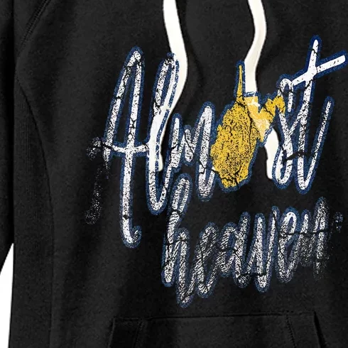 Almost Heaven West Virginia State Map Women's Fleece Hoodie