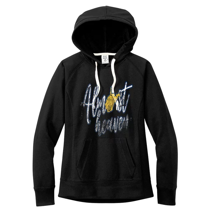 Almost Heaven West Virginia State Map Women's Fleece Hoodie