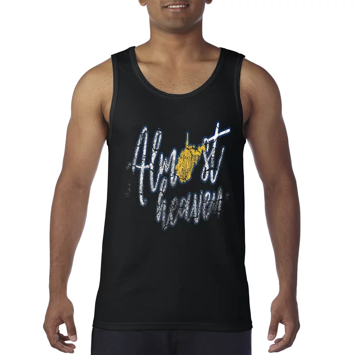 Almost Heaven West Virginia State Map Tank Top