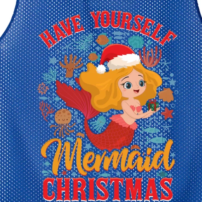 Aneisha Have Yourself A Mermaid Christmas Merry Xmas Gift Mesh Reversible Basketball Jersey Tank