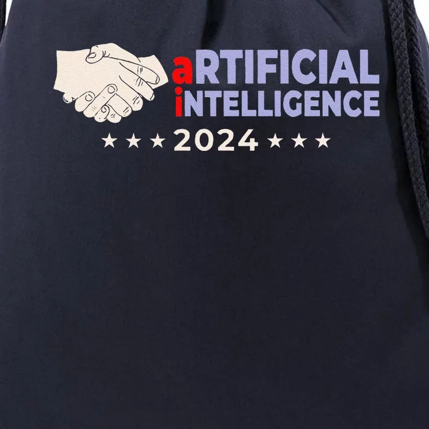 Artificial Intelligence 2024! Presidential Election Ai Funny Drawstring Bag