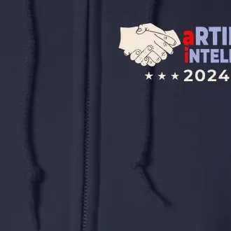 Artificial Intelligence 2024! Presidential Election Ai Funny Full Zip Hoodie