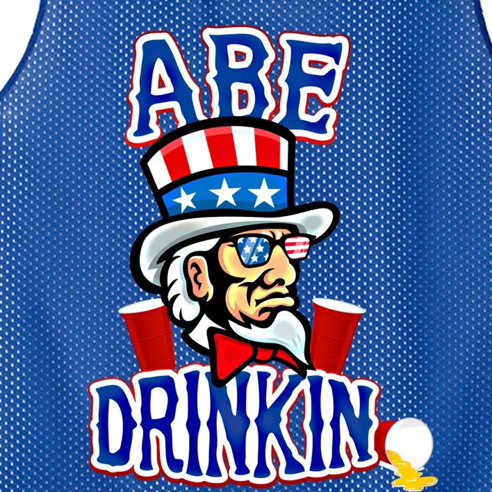 Abe In 4th Of July Independence Day Beer Pong Top Great Gift Mesh Reversible Basketball Jersey Tank