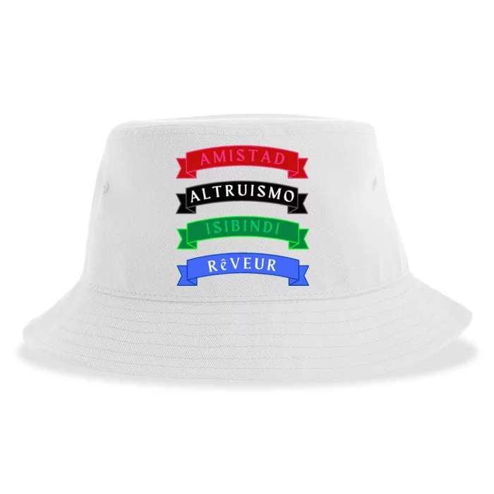 Amistad Isibindi Altruismo Reveur 4 Houses 1 Family Sustainable Bucket Hat