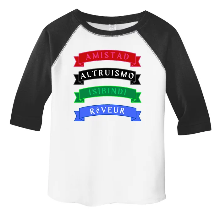 Amistad Isibindi Altruismo Reveur 4 Houses 1 Family Toddler Fine Jersey T-Shirt