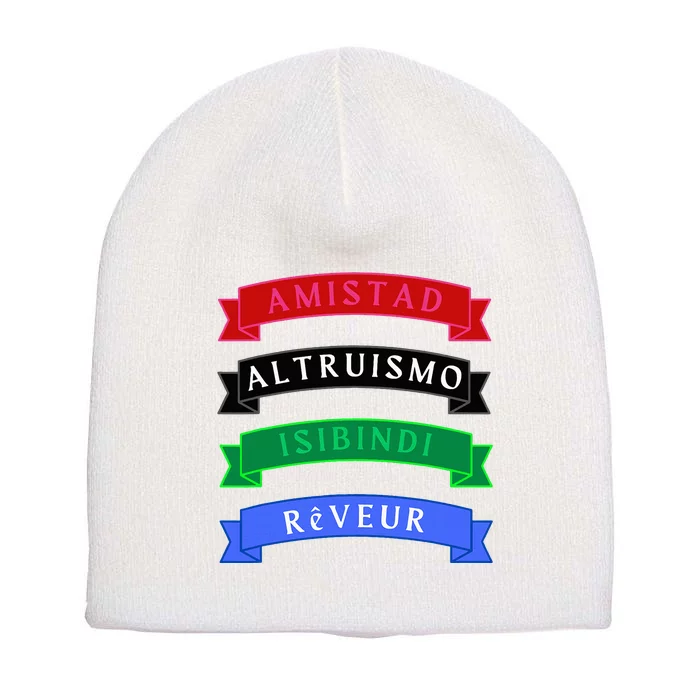 Amistad Isibindi Altruismo Reveur 4 Houses 1 Family Short Acrylic Beanie