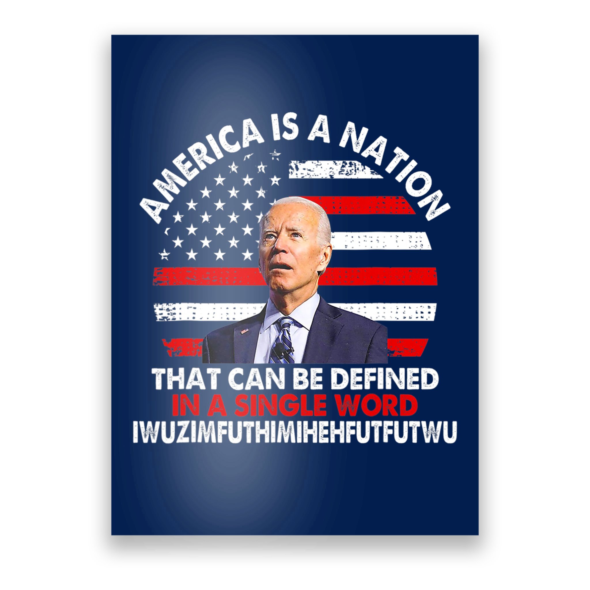 America Is A Nation That Can Be Defined In Single Word Biden Poster |  TeeShirtPalace