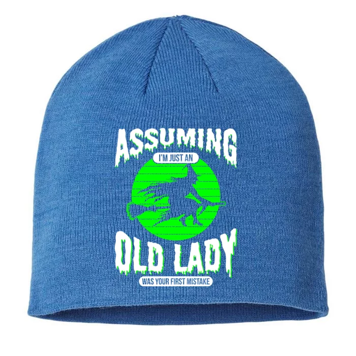 Assuming Im An Old Lady Was Your First Mistake Witch Gift 8 1/2in Sustainable Knit Beanie