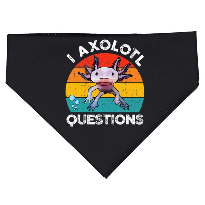 Axolotl I Axolotl Questions Retro Cute Axolotl USA-Made Doggie Bandana