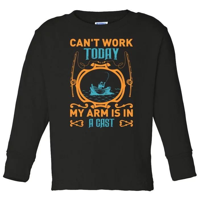 Arm In A Cast Fishing Toddler Long Sleeve Shirt