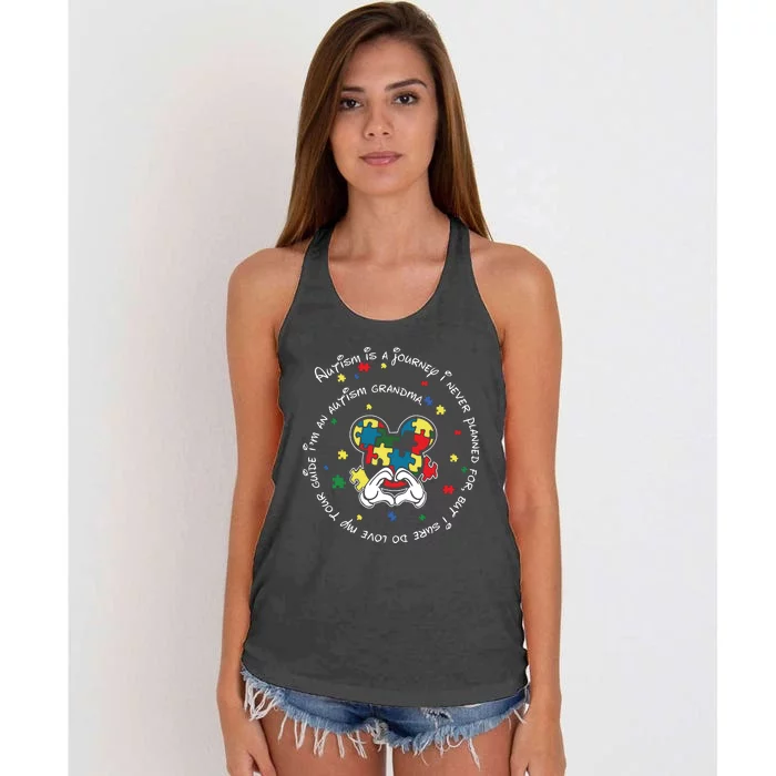 Autism Is A Journey I Never Planned For But I Sure Do Love My Tour Guide Women's Knotted Racerback Tank