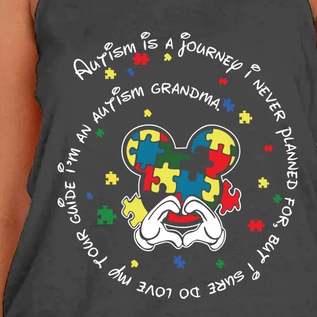 Autism Is A Journey I Never Planned For But I Sure Do Love My Tour Guide Women's Knotted Racerback Tank